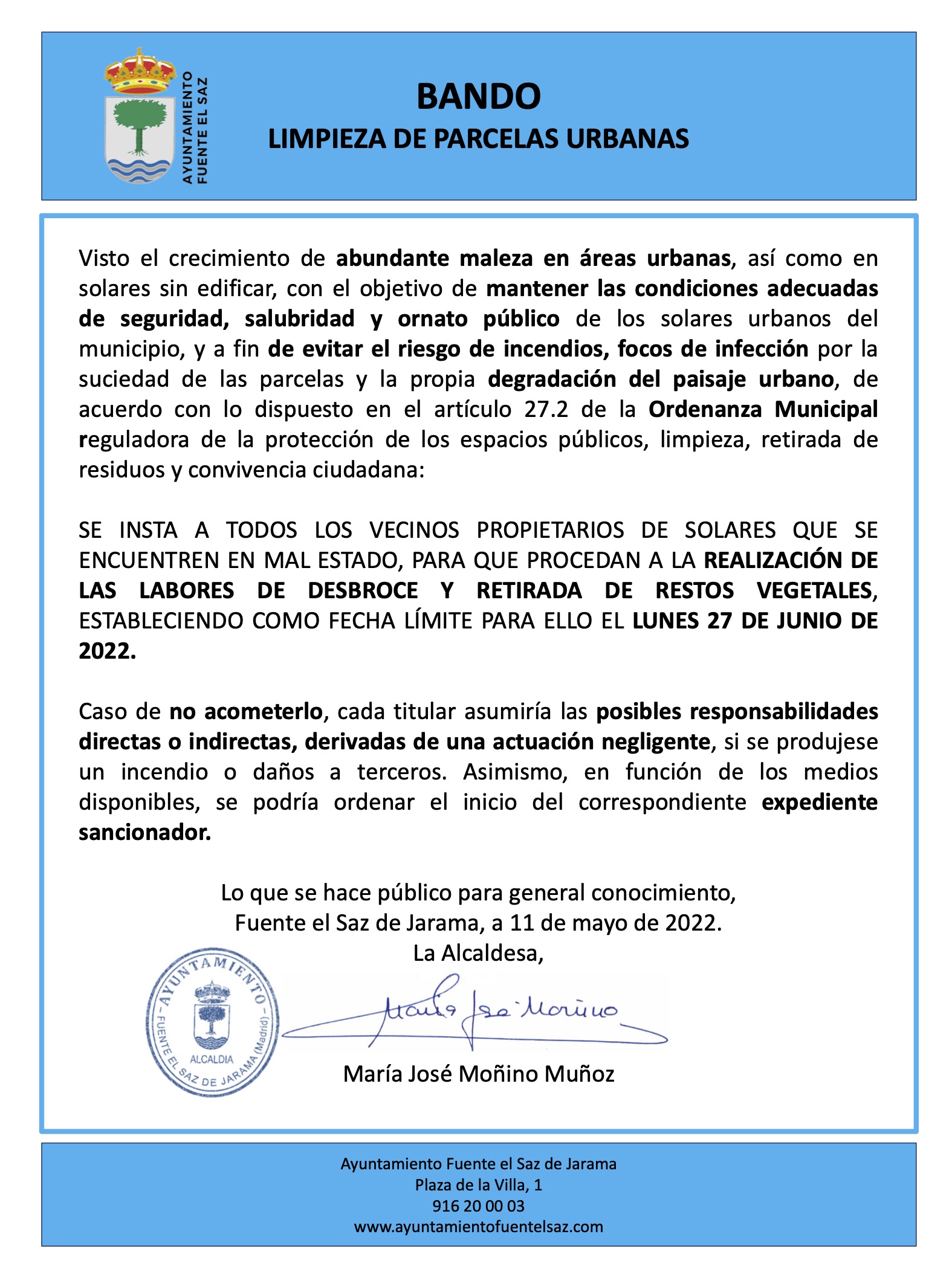 11 mayo 22 bando limpieza parcelas urbanas