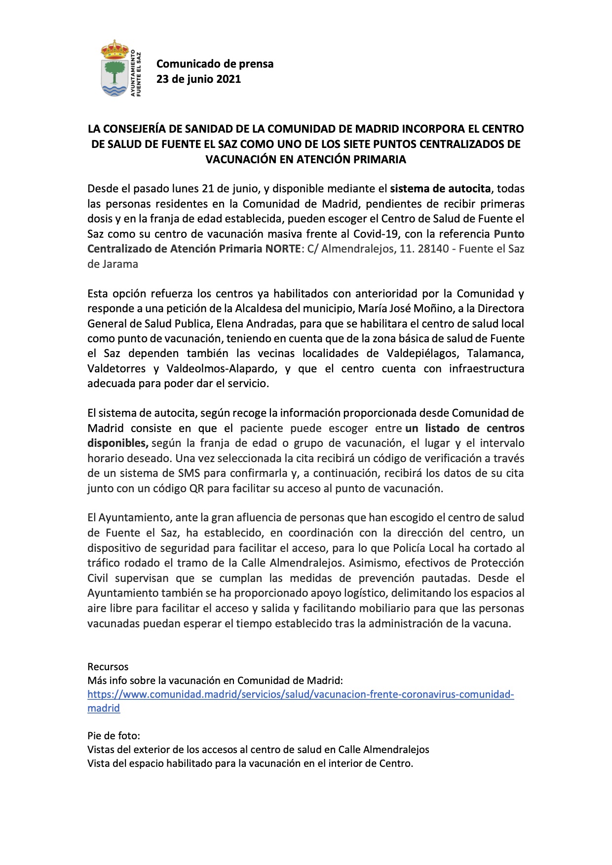 NP Fsaz CS Centro de vacunacin masiva
