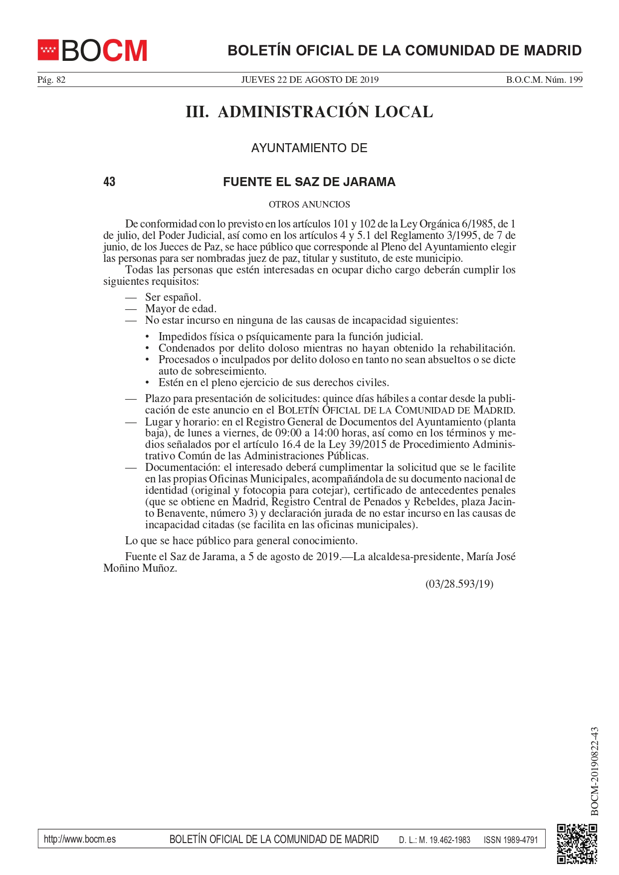 BOCM juez de paz