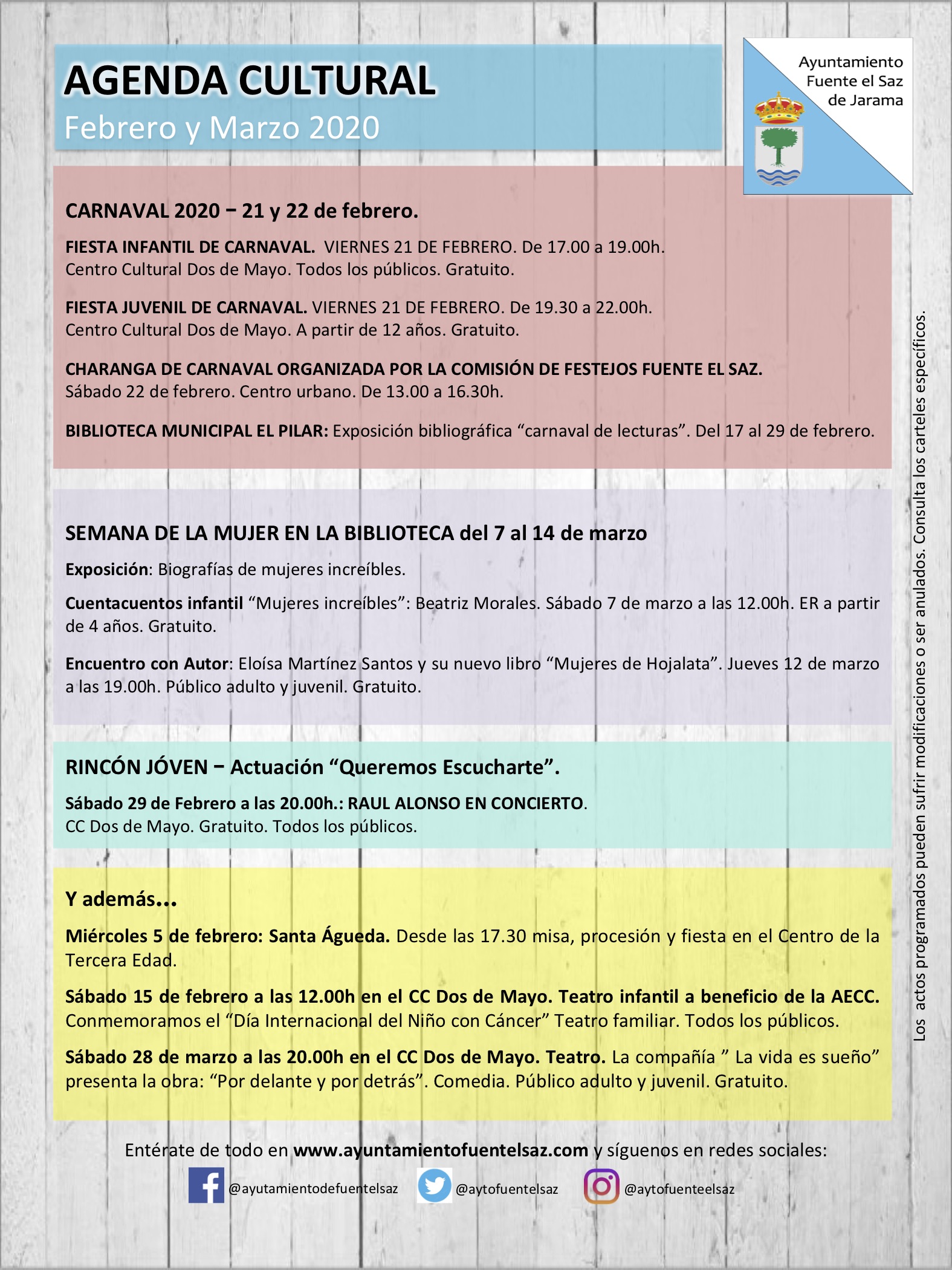 agenda cultural feb mar 20
