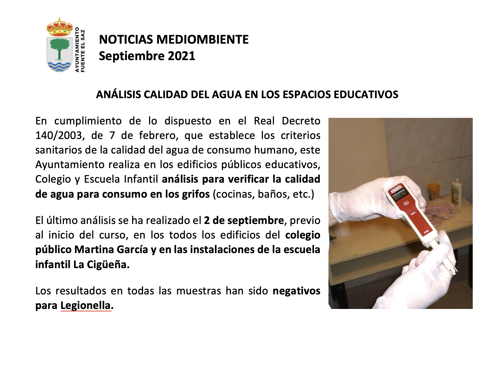 Noticias mediambiente sept 2021 legionella 